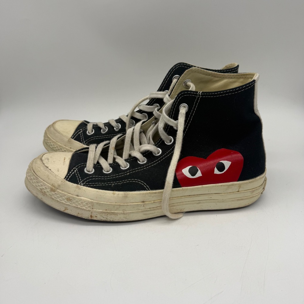 Converse x CDG PLAY Chuck 70 High Top Mens 8 Womens 10 Black Heart Logo - Picture 3 of 7